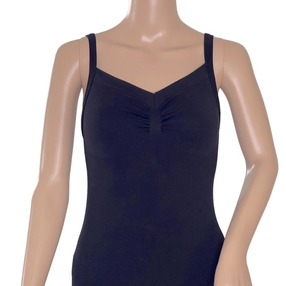 SUGARLIPS   Black Sleeveless V-neck Top with Ruching at Bustline    NWOT   O/S - Picture 2 of 9